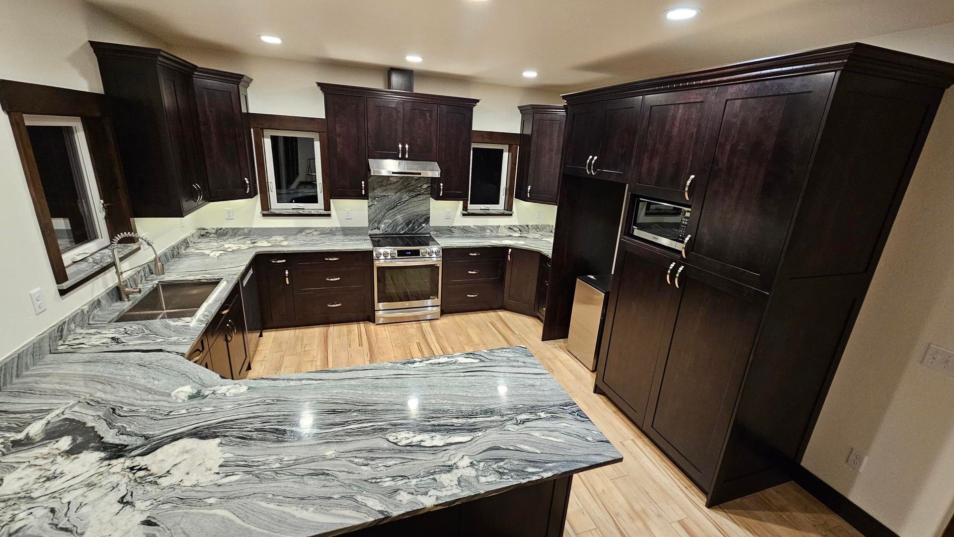 Custom Kitchen Cabinets Libby, MT Dark Stained Birch