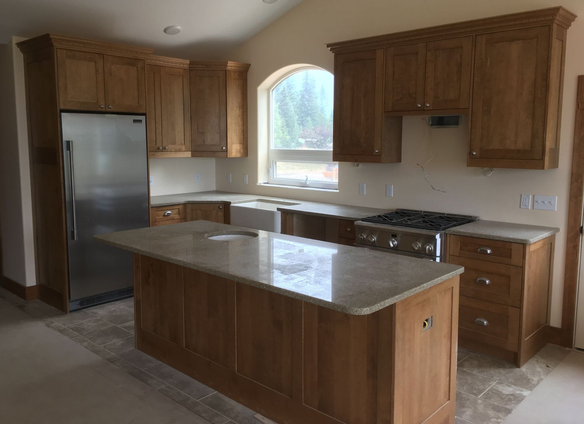 Custom Kitchen Cabinets Light Stained Birch Libby, MT