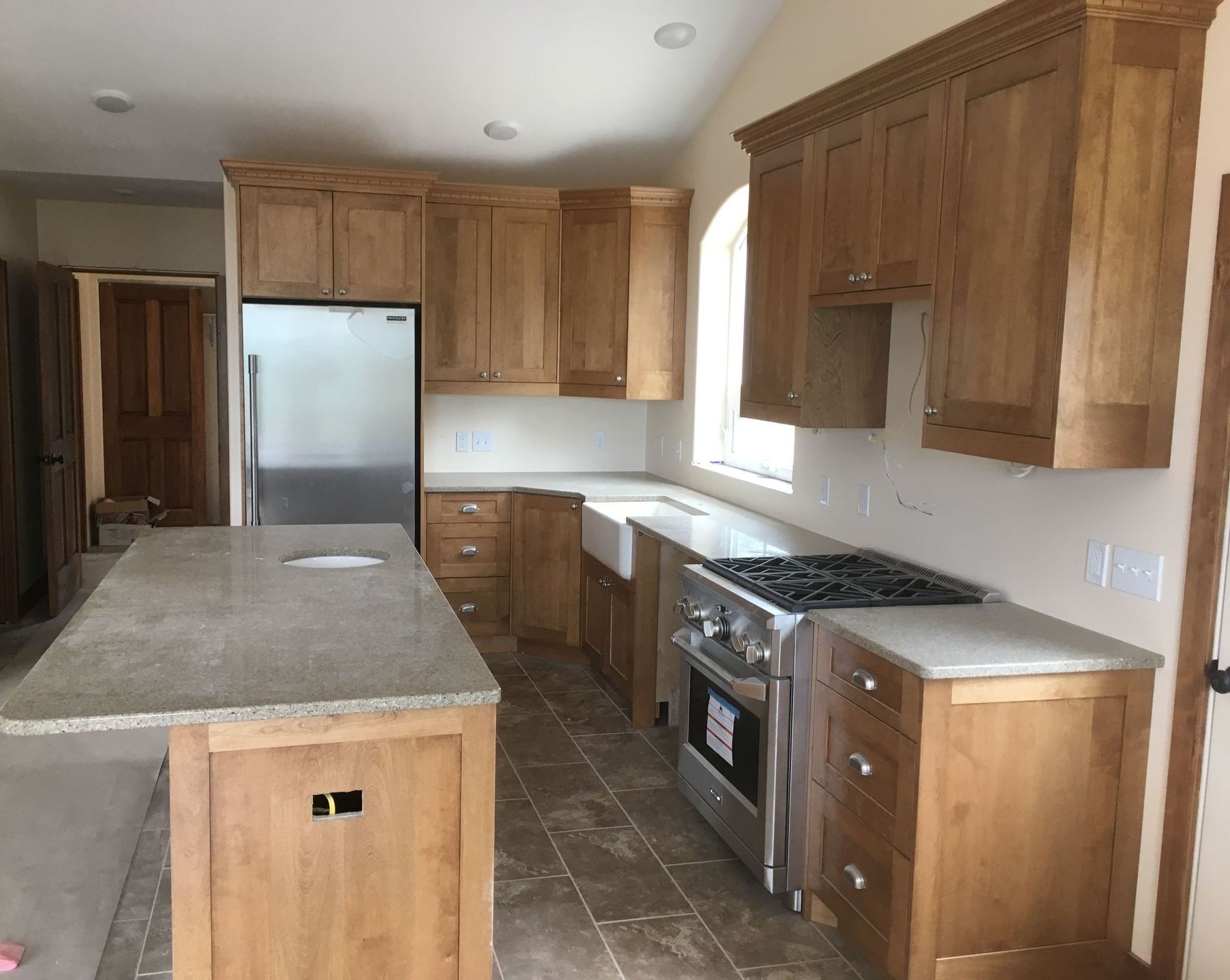 Custom Kitchen Cabinets Light Stained Birch Libby, MT
