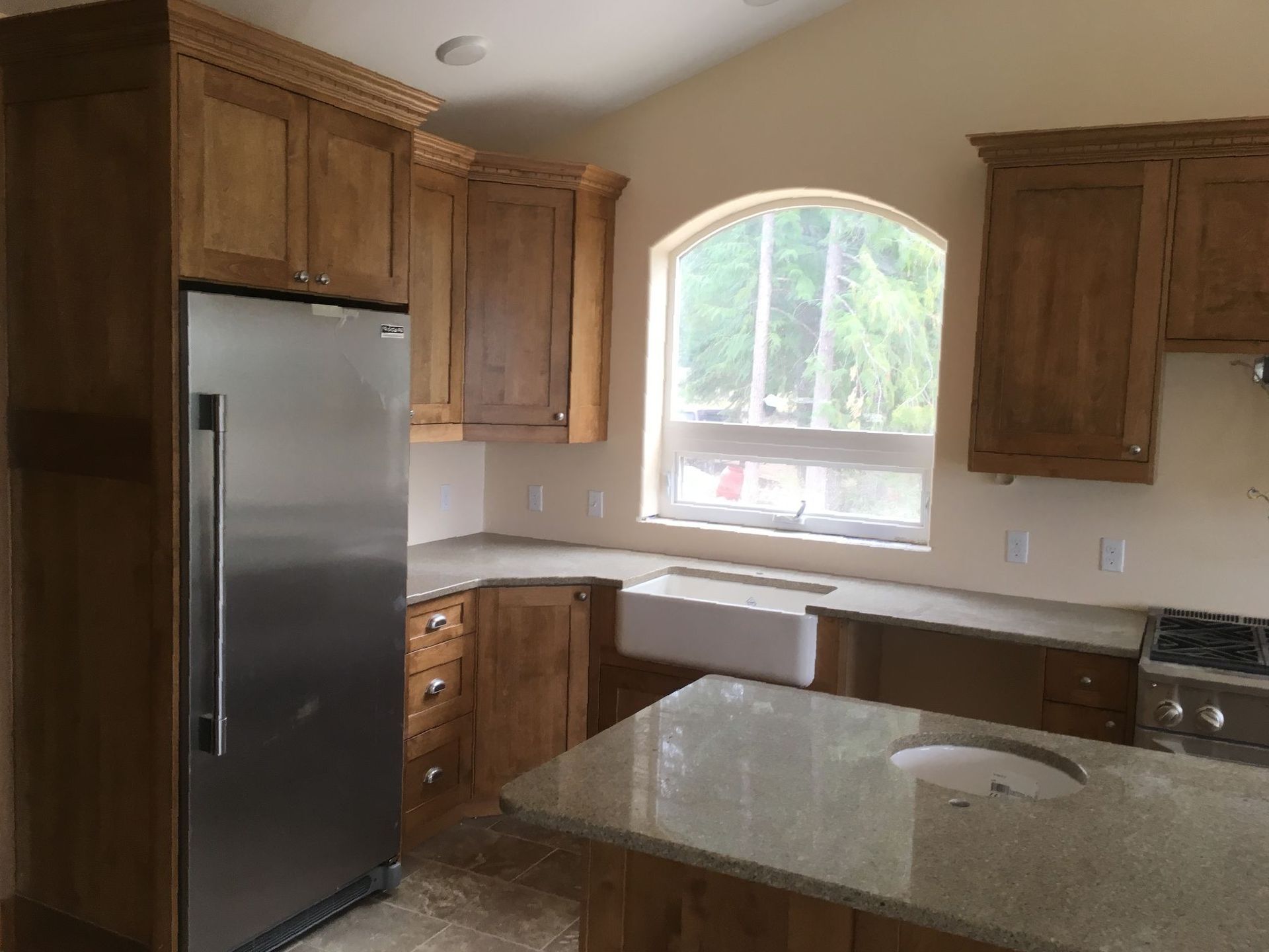 Custom Kitchen Cabinets Light Stained Birch Libby, MT