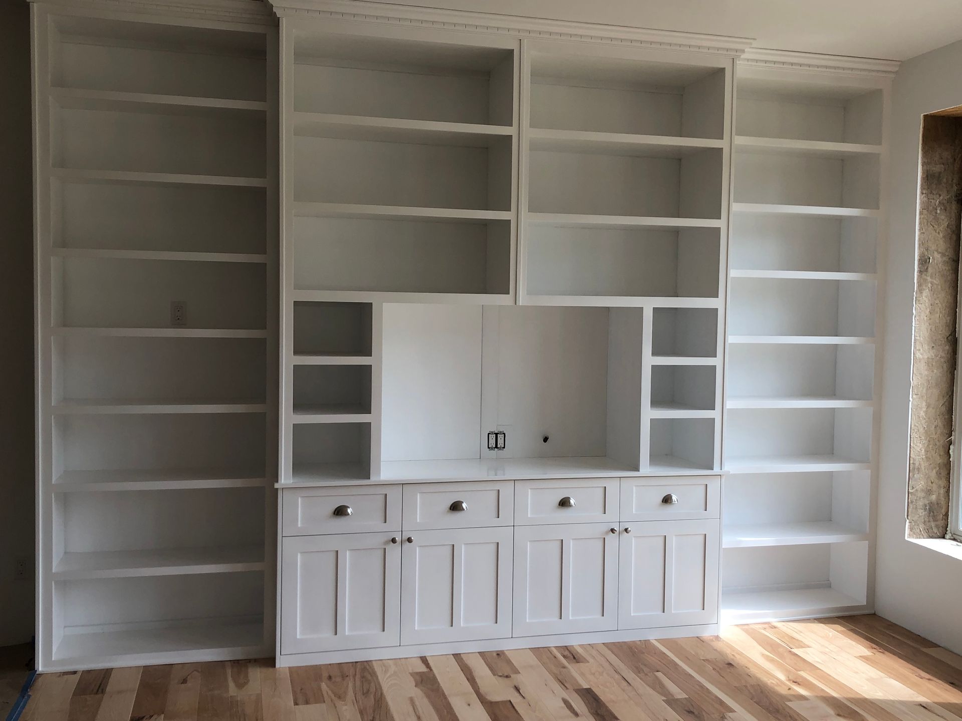 Custom Painted White Cabinets Bookshelves Entertainment Center Libby, MT
