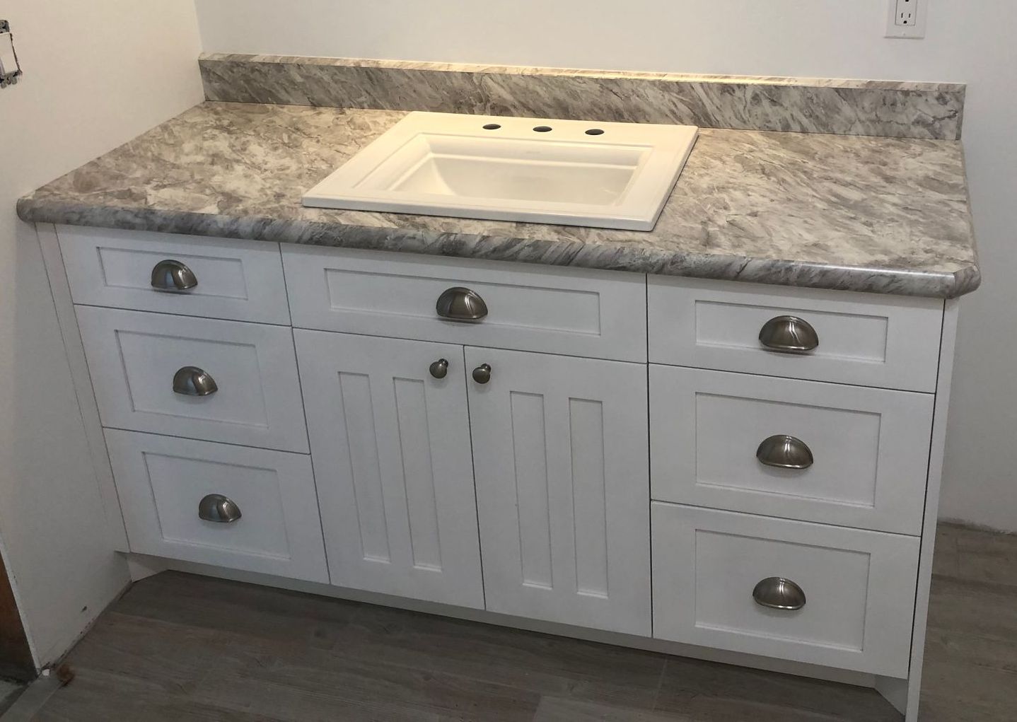 Custom Painted White Bathroom Vanity Cabinets Libby, MT