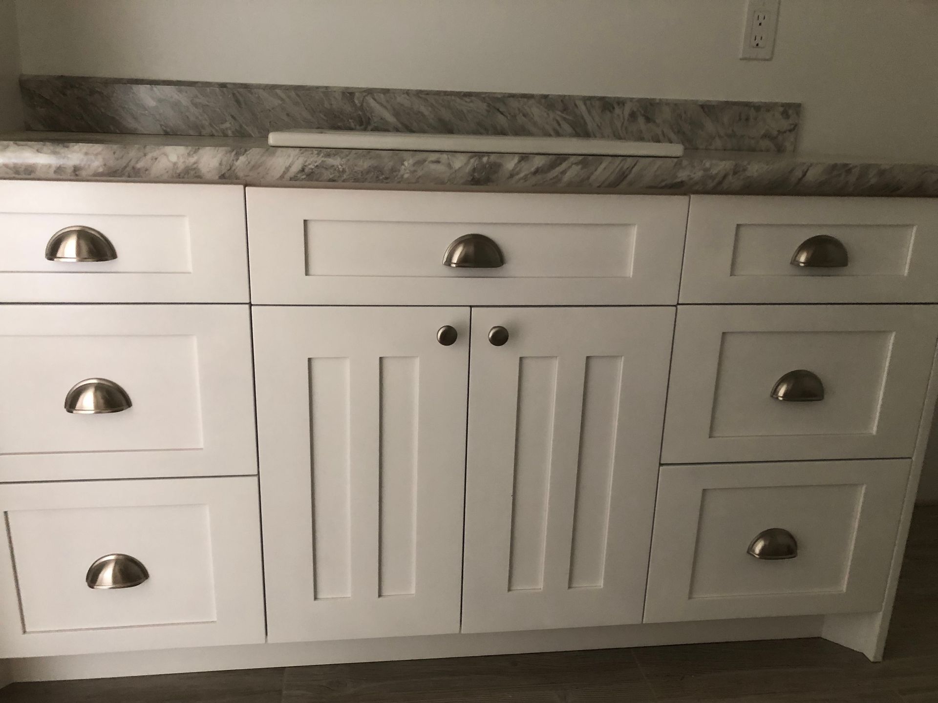 Custom Painted White Bathroom Vanity Cabinets Libby, MT