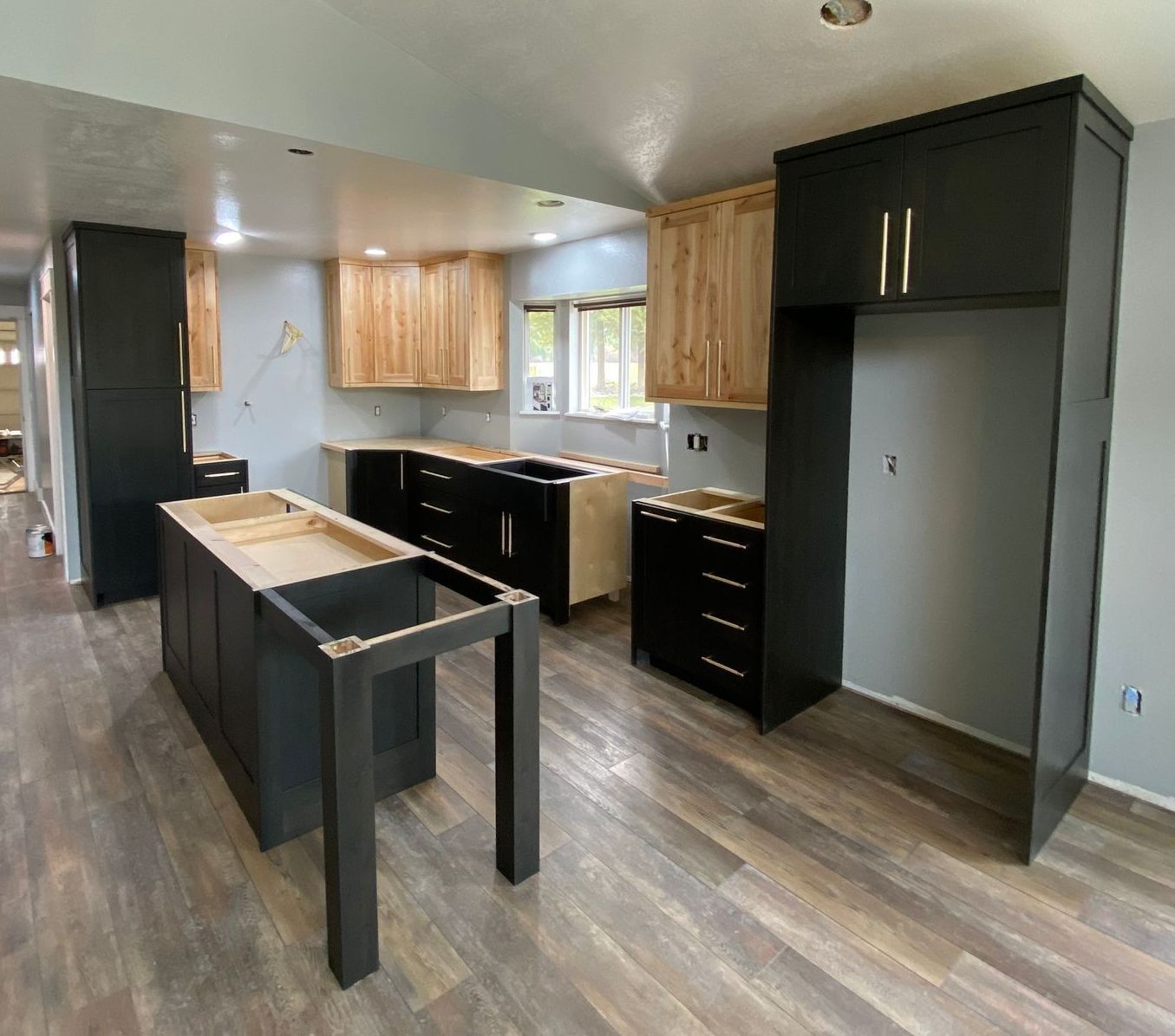 Custom Kitchen Cabinets Libby, MT Natural and Black