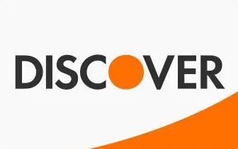 The logo for discover is black and orange on a white background.