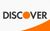 The logo for discover is black and orange on a white background.