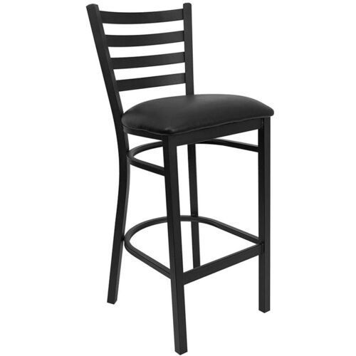 A white folding chair with a white seat and back on a white background.
