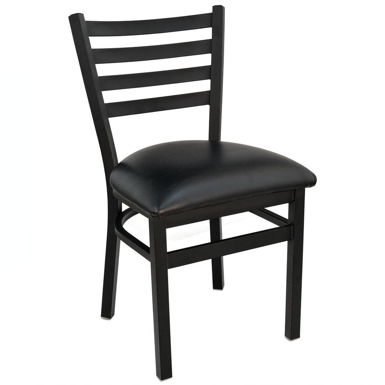 A white folding chair with a white seat and back on a white background.