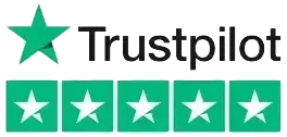The trustpilot logo has a green star and four stars.