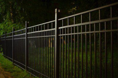 black wrought iron fence