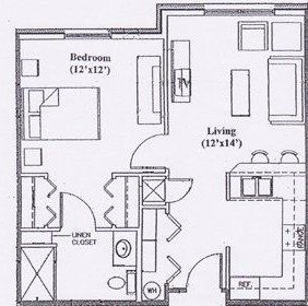 One Bedroom Senior Living Apartment