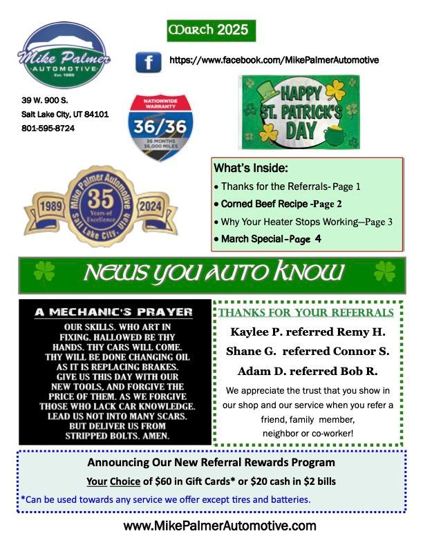 Newsletter | Mike Palmer Automotive