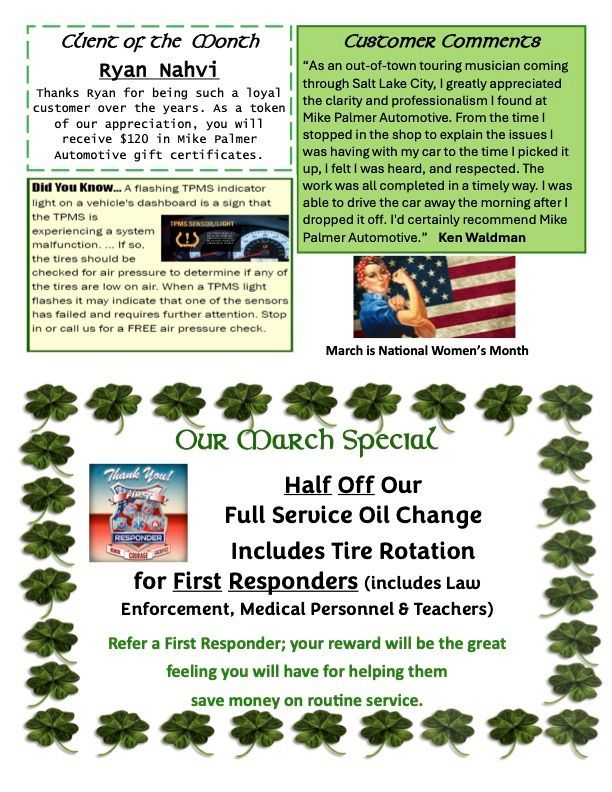 Newsletter | Mike Palmer Automotive