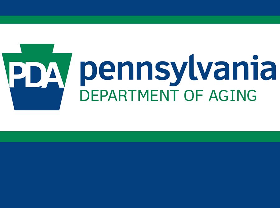 Pennsylvania Department of Aging logo with blue and green text and emblem