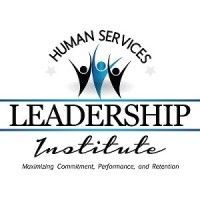 Logo for Human Services Leadership Institute with three abstract figures and the text