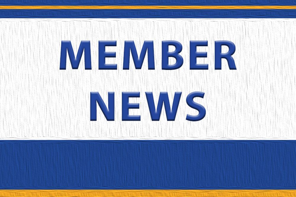 Blue “MEMBER NEWS” text on a white and blue banner
