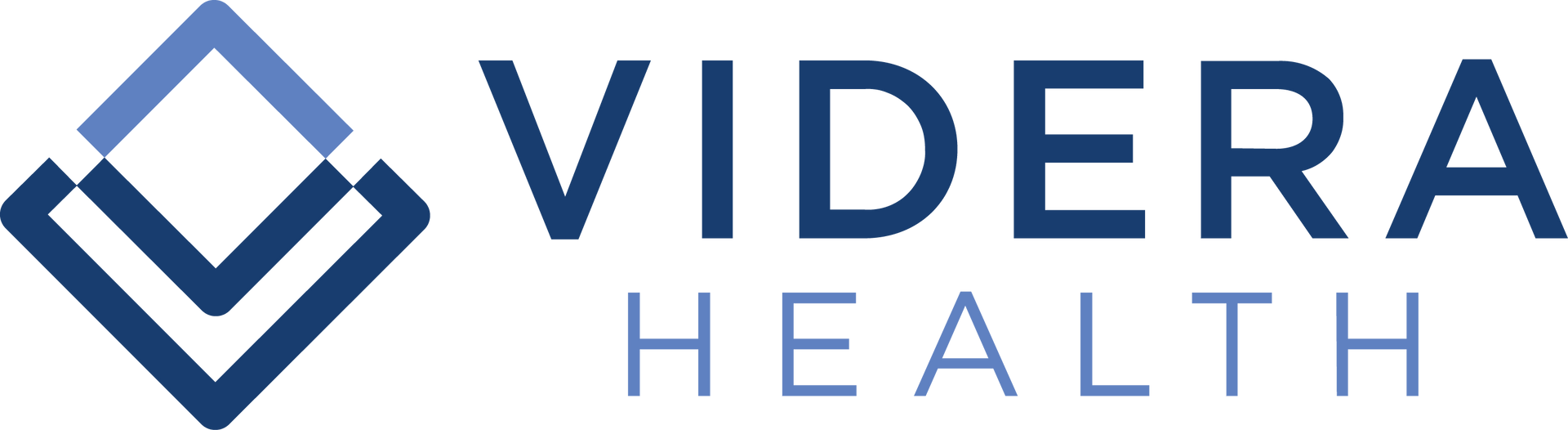VIDERA Health logo with blue geometric icon and dark blue text on a white background