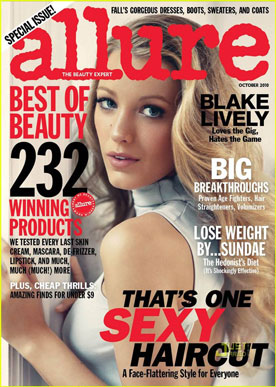 A magazine called allure with a blonde woman on the cover