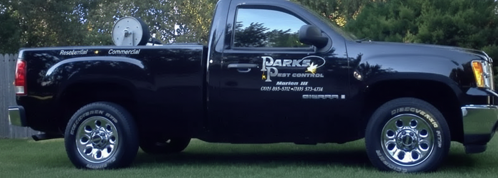 Parks Pest Control service truck in Marion, Indiana