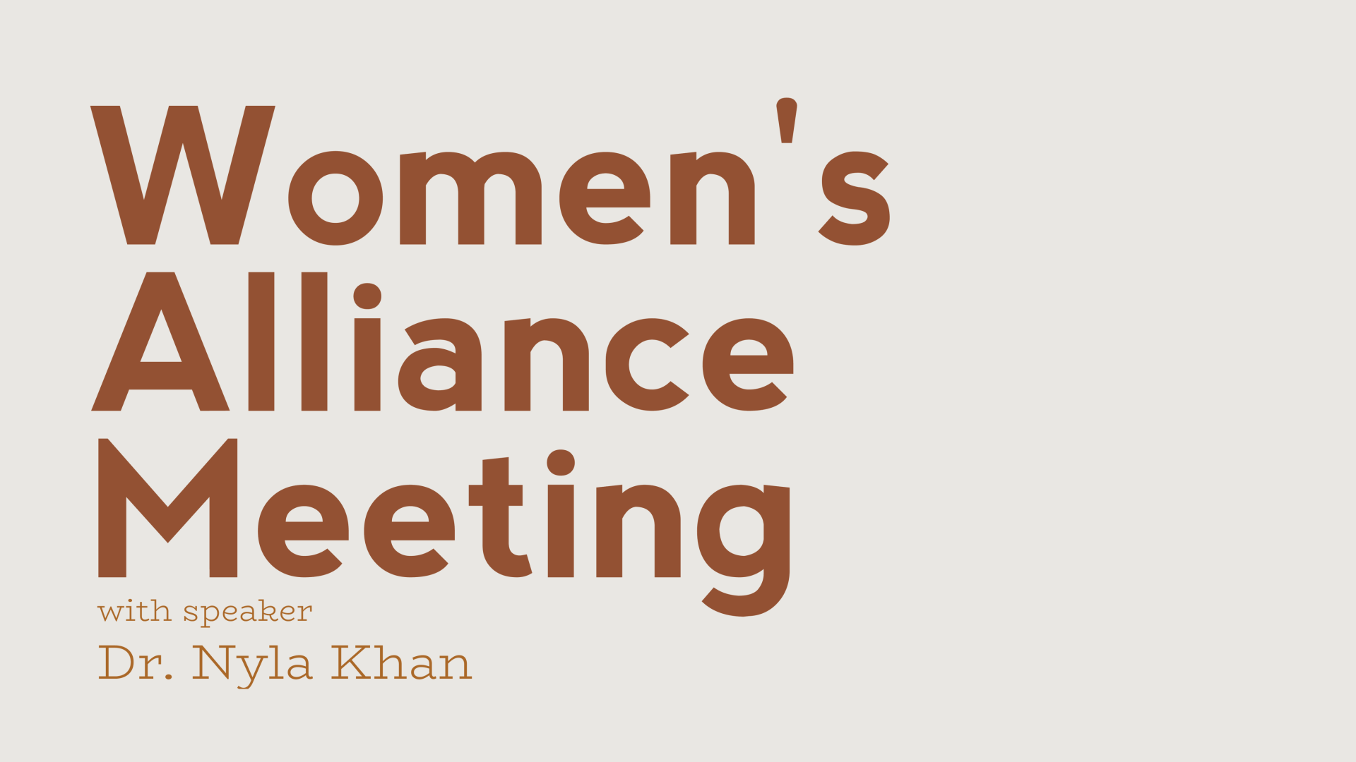 women's alliance meeting poster