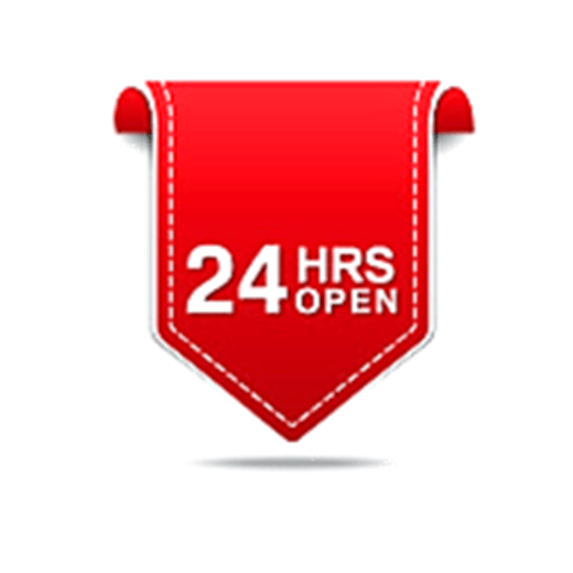 open 24 hrs illustration