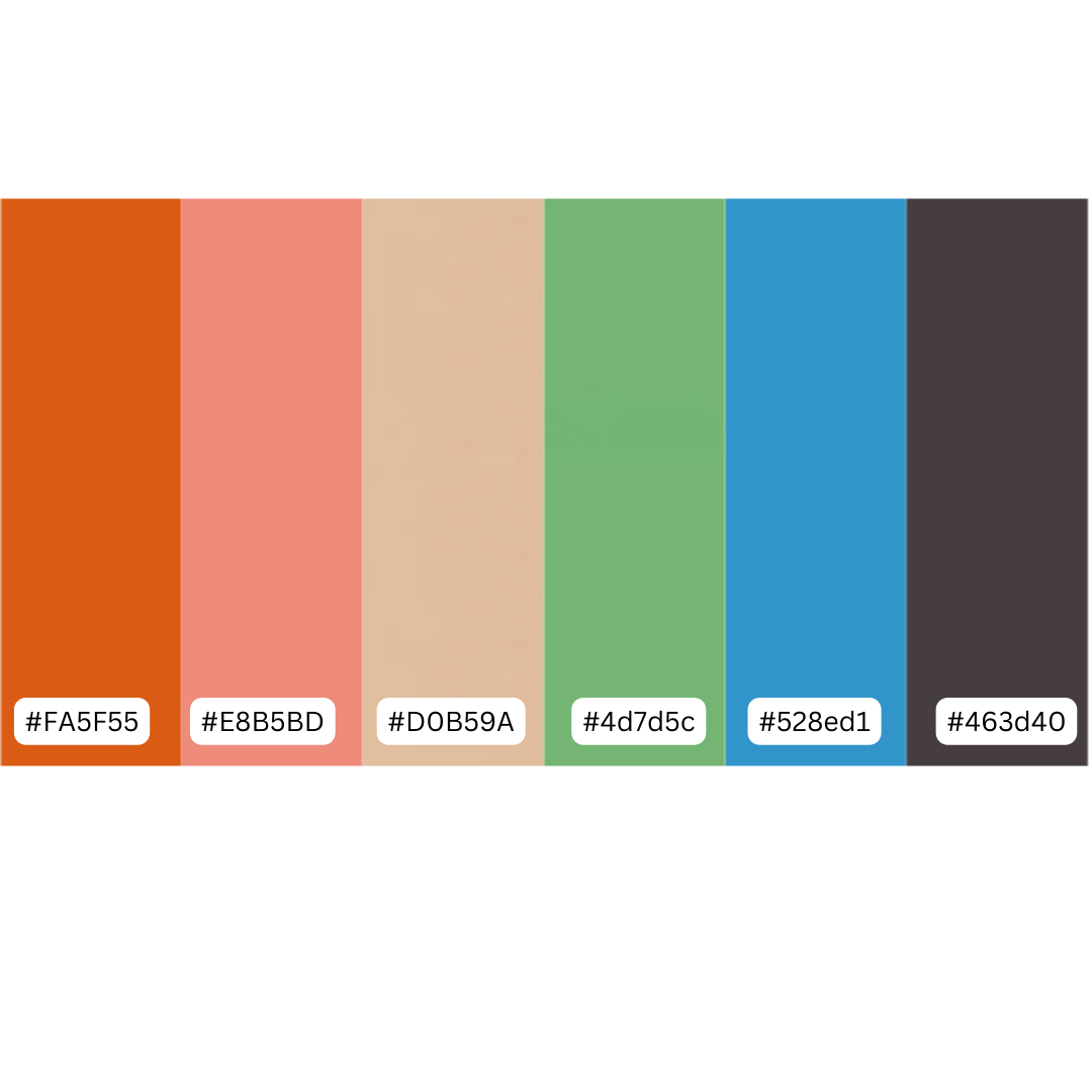 Hawaii color palette based off of natural elements of the island