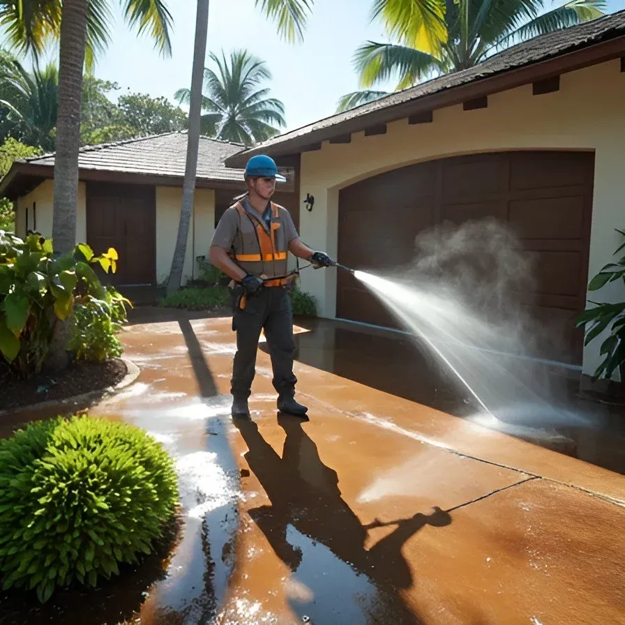 Hawaii home professional pressure washing exterior