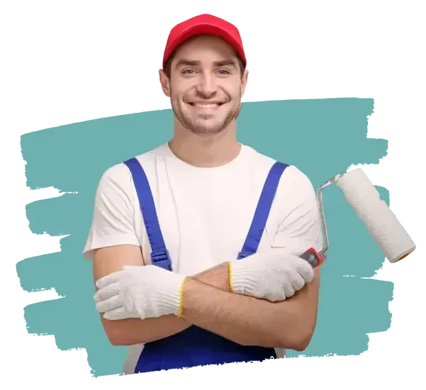 A painting contractor in Honolulu HI is holding a paint roller with his arms crossed.