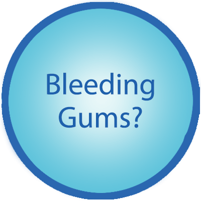 Bleeding gums text bubble
