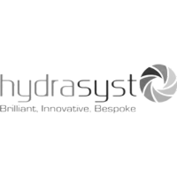 The logo for hydrasyst is brilliant , innovative , bespoke.