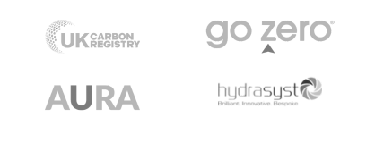 Four logos on a white background including go zero aura and hydrasyst