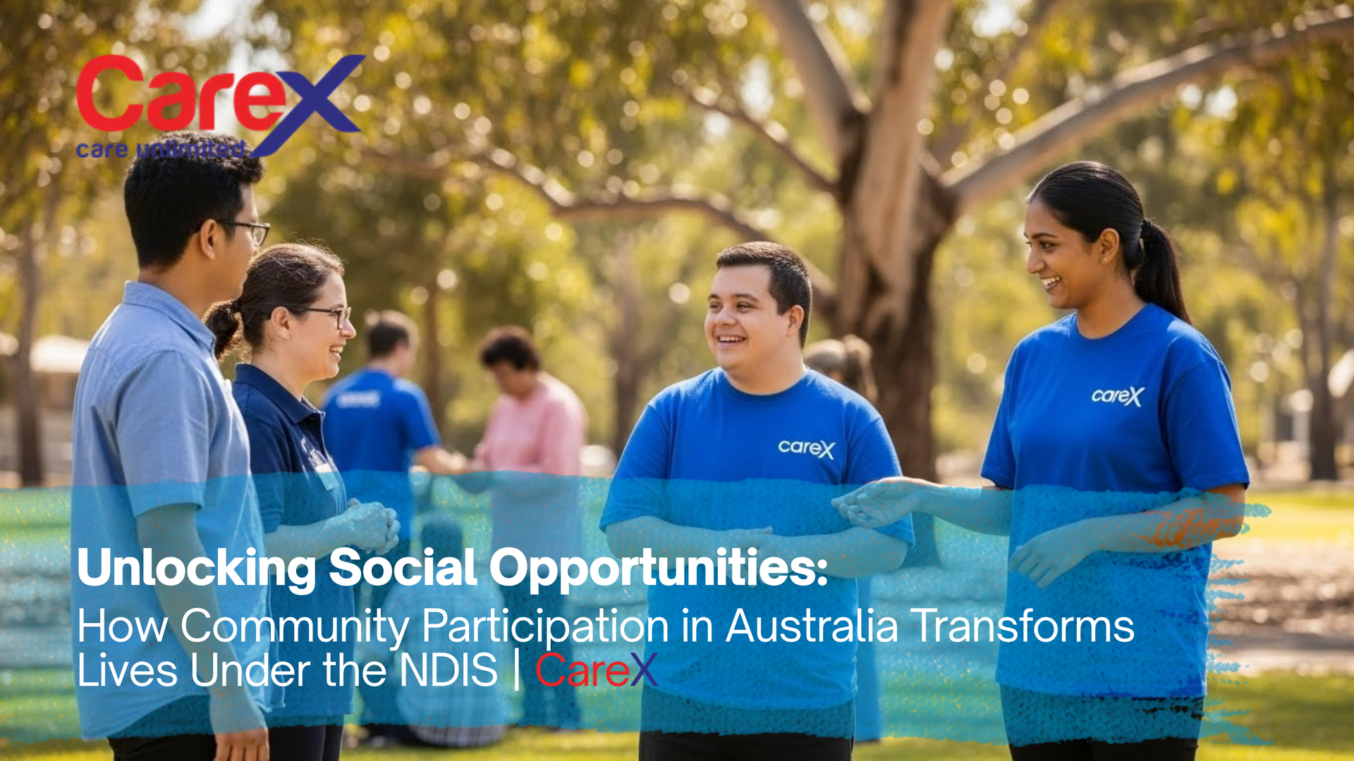 NDIS community participation support worker assisting participant at a local community event