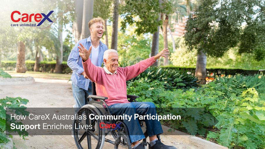 Person with disability enjoying community participation activities with support staff