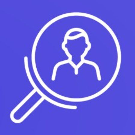 magnifying glass with a silhouette of a person