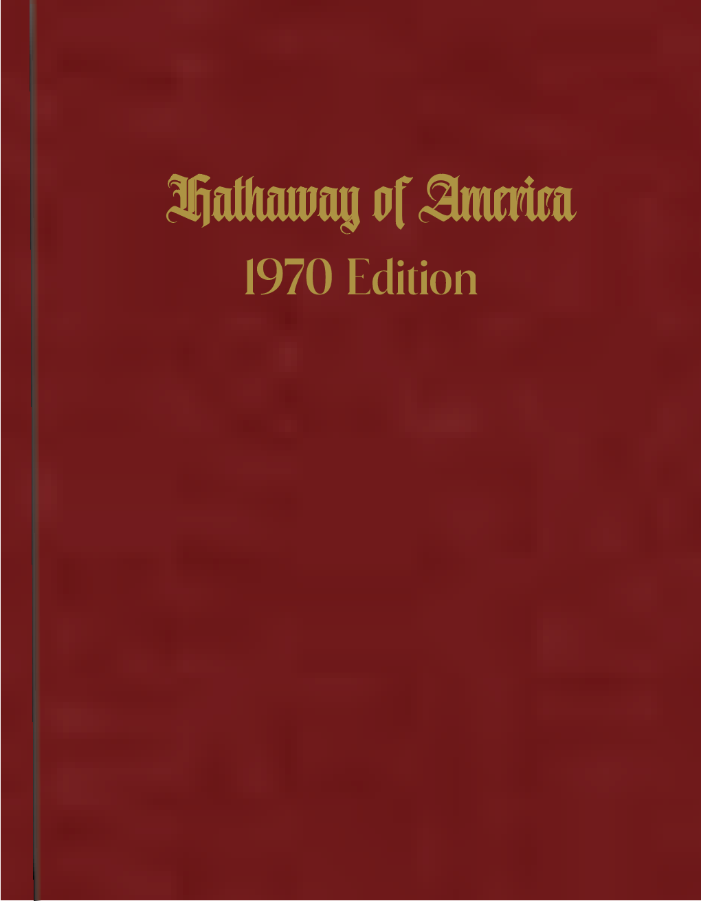 A red book titled ' hathaway of america 1970 edition '