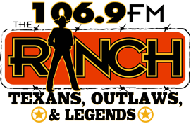 The logo for 106.9 fm ranch texas outlaws legends