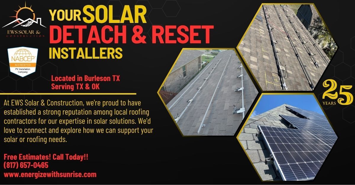 An advertisement for solar detach and reset installers