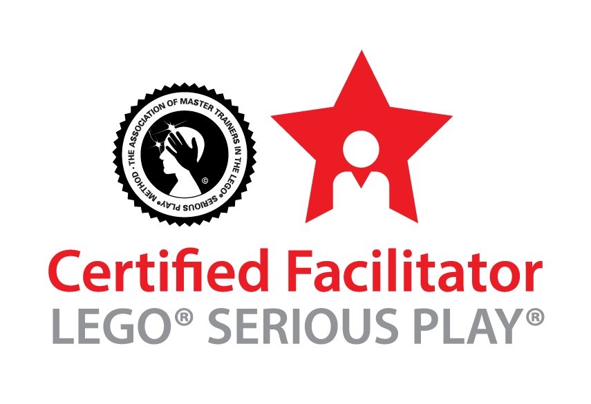 Ein Logo für einen zertifizierten Moderator für Lego Serious Play.