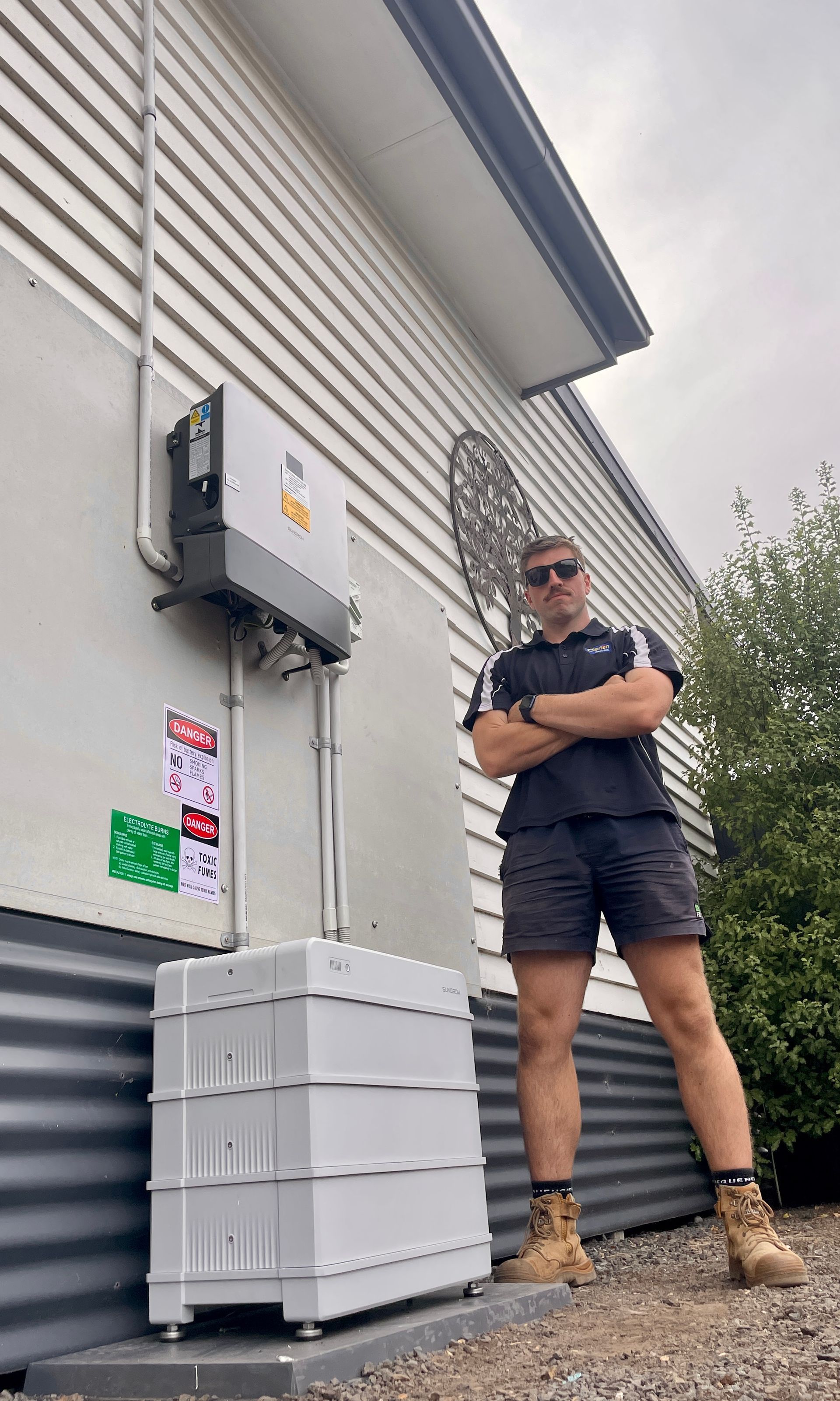 O’Brien Electrical & Plumbing Warrnambool installing rooftop solar panels on a local home to help