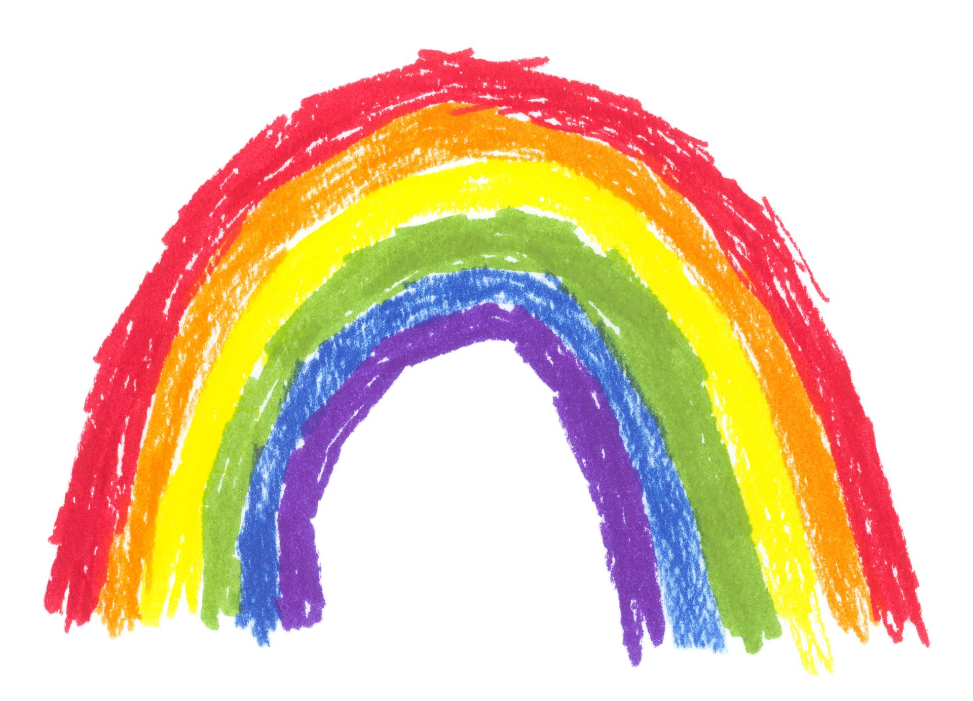 Children's drawing of a rainbow