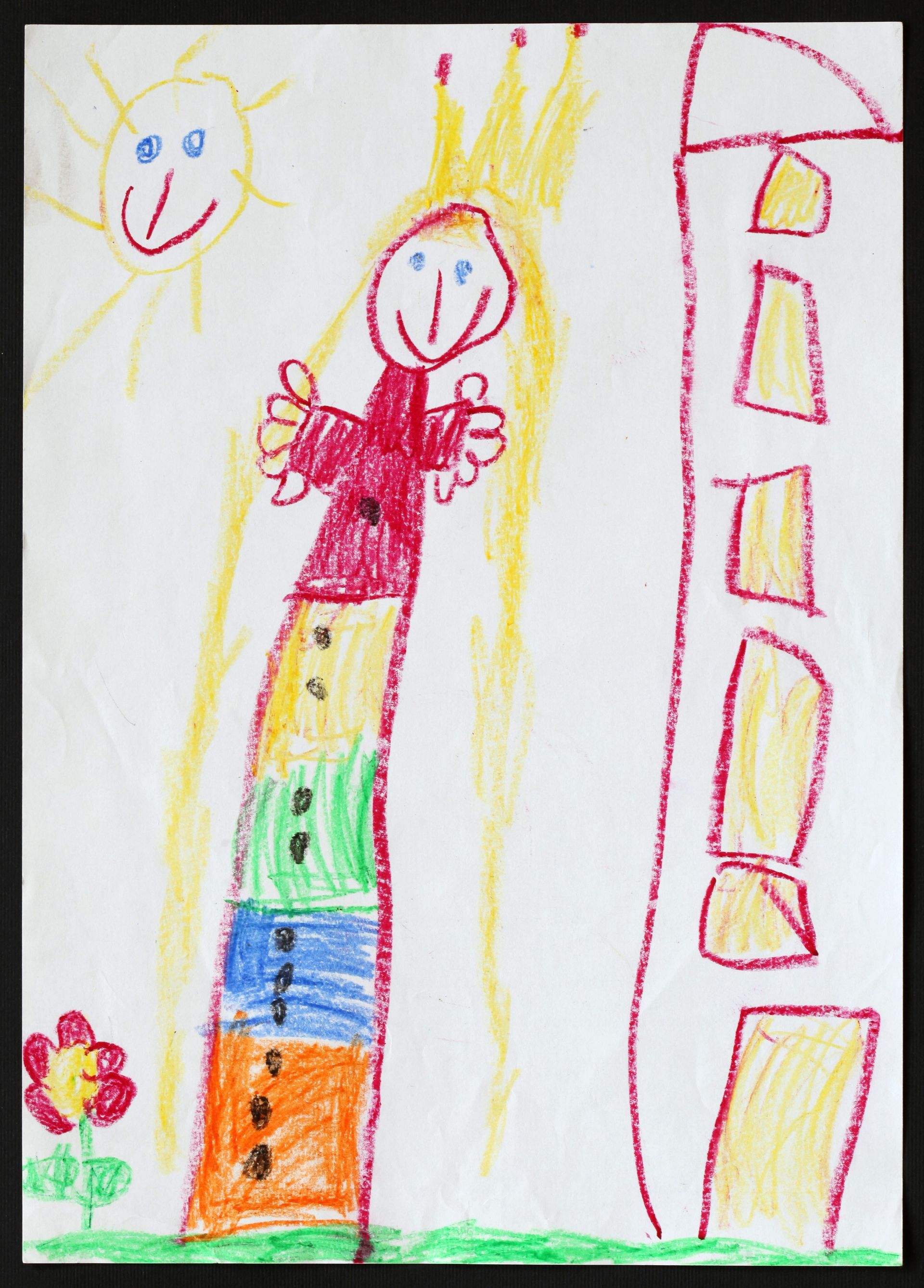 Children's crayon drawing of a princess