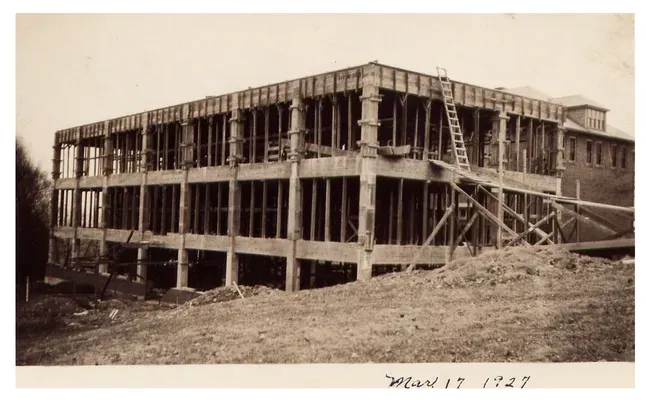 A Black and White Photo of a Building under Construction | Wooster, OH | Bogner Construction Company