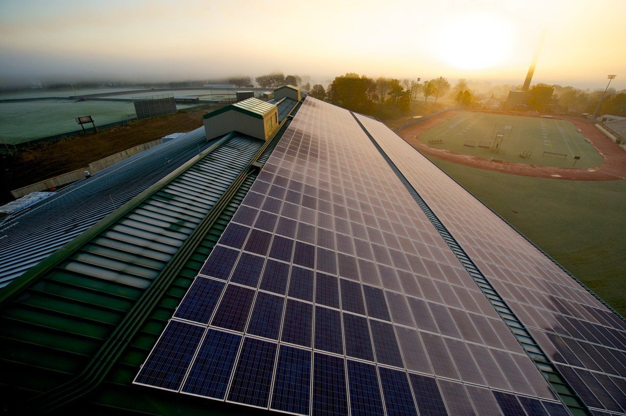 There are Many Solar Panels on the Roof of a Building | Wooster, OH | Bogner Construction Company