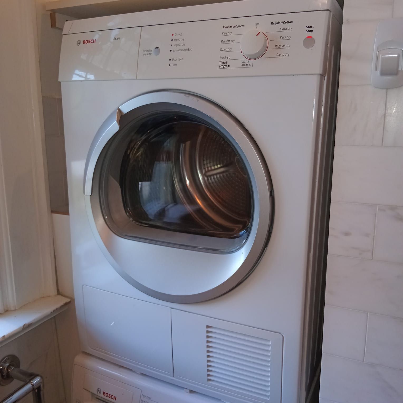 A white dryer in Victoria BC