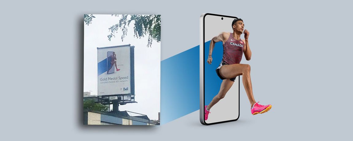 Image of running athlete for Bell Canada's olympic campaign