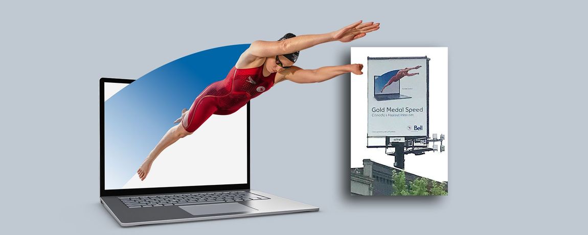 Image of diving para athlete for Bell Canada's olympic campaign