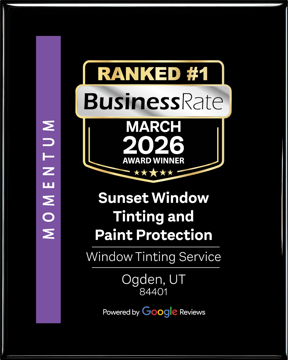 BusinessRate #1 award for Sunset Window Tinting and Paint Protection, March 2026, Ogden, UT