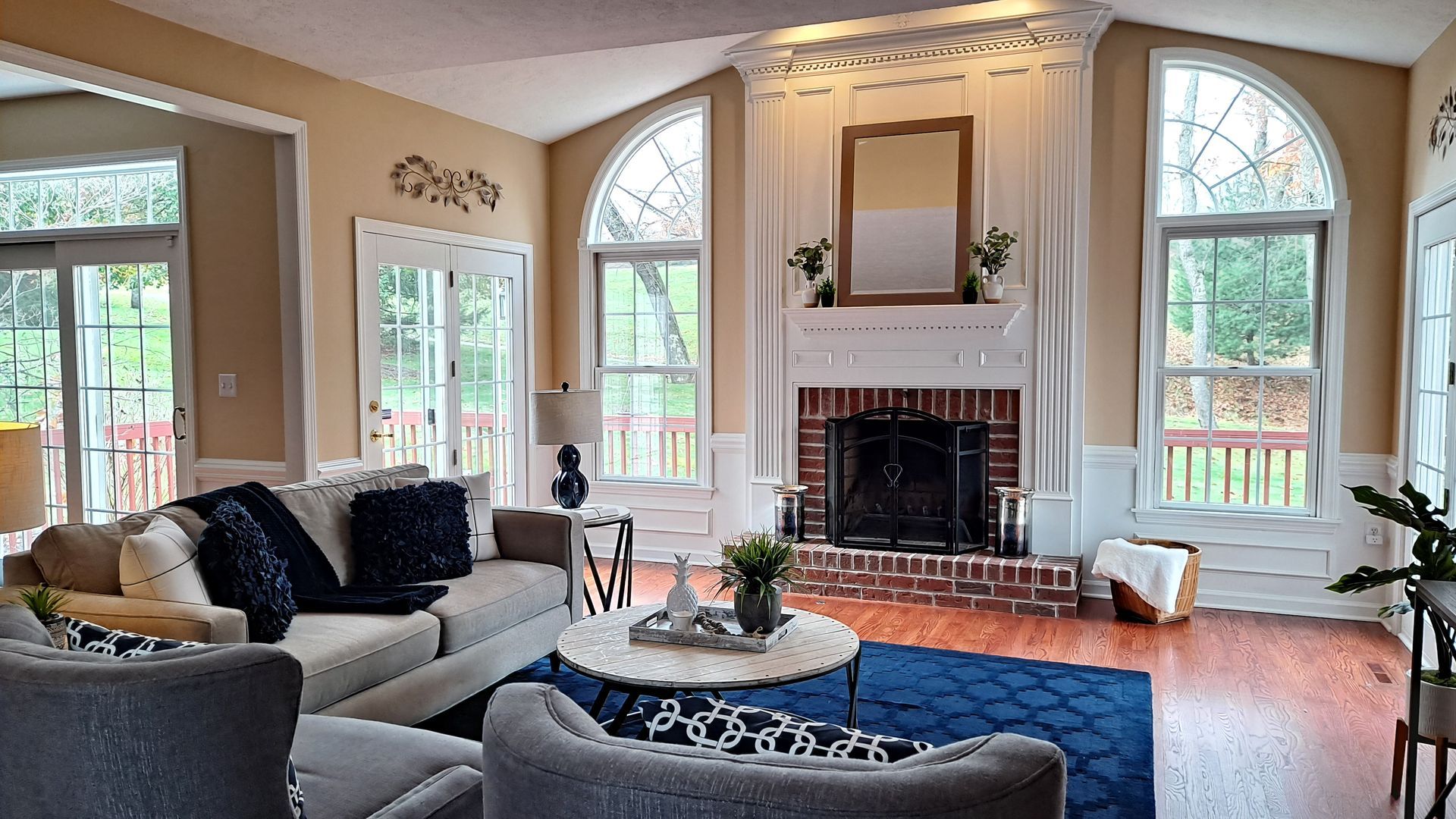 Staging a large traditional living room