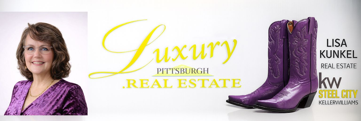 Realtor image next to Real Estate Logo with Purple Cowboy Boots and Lisa Kunkel
