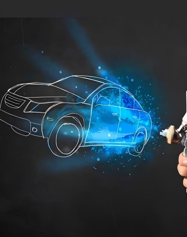 A Person Spray a Car — Dentmaster Refinishing In Bungalow, QLD